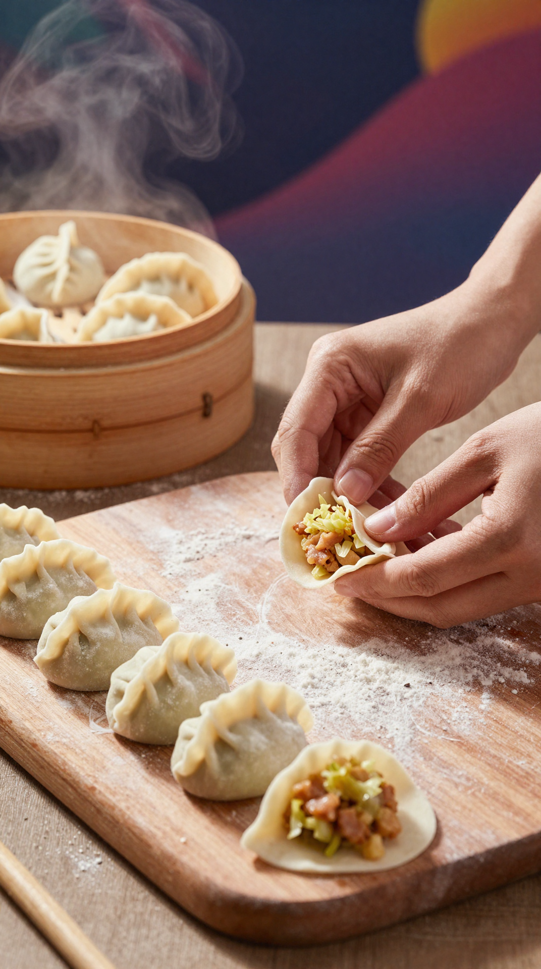 Dumplings prepared for the workshop